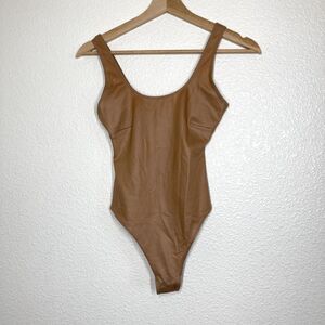 SKIMS Kim Kardashian Wet Jersey Tank Thong Bodysuit Cooper Womens XXS